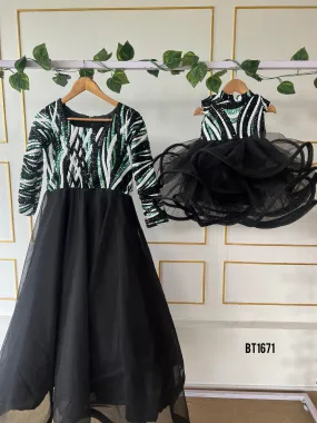 BT1671 Enchanted Ebony Jungle Gown Set - Mommy & Me Elegance