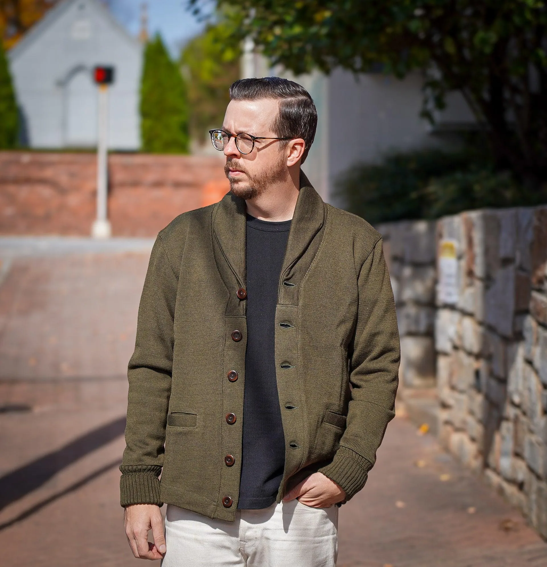 Dehen 1920 Shawl Sweater Coat - Loden