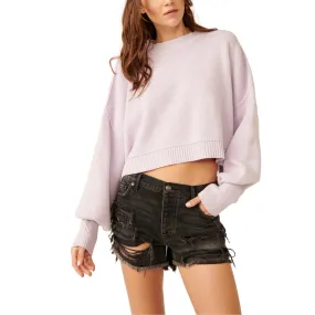 Easy Street Crop Pullover in Lavender