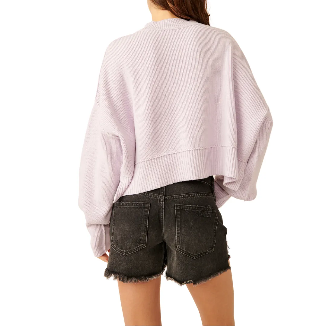 Easy Street Crop Pullover in Lavender