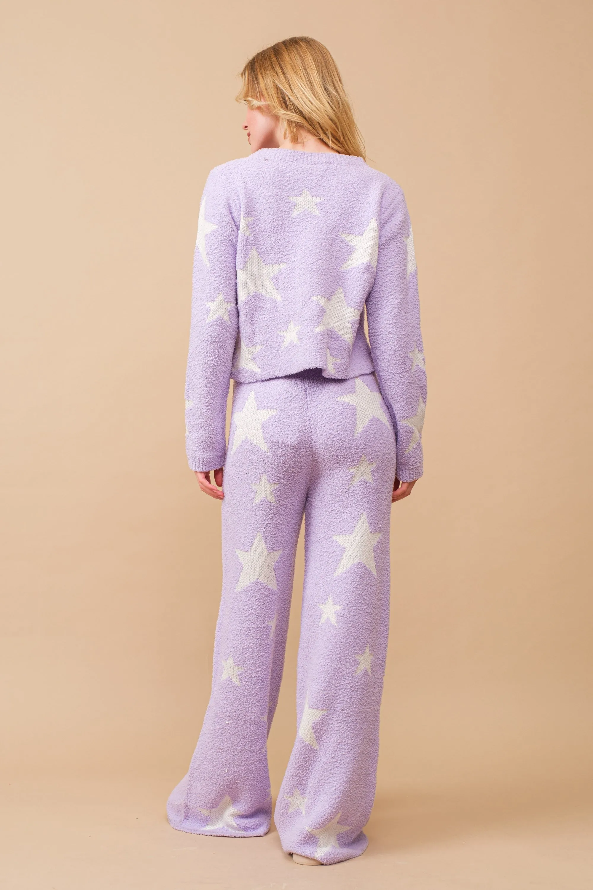 Emery Cozy Lounge Set: Sweater with Matching Pants - Lavender