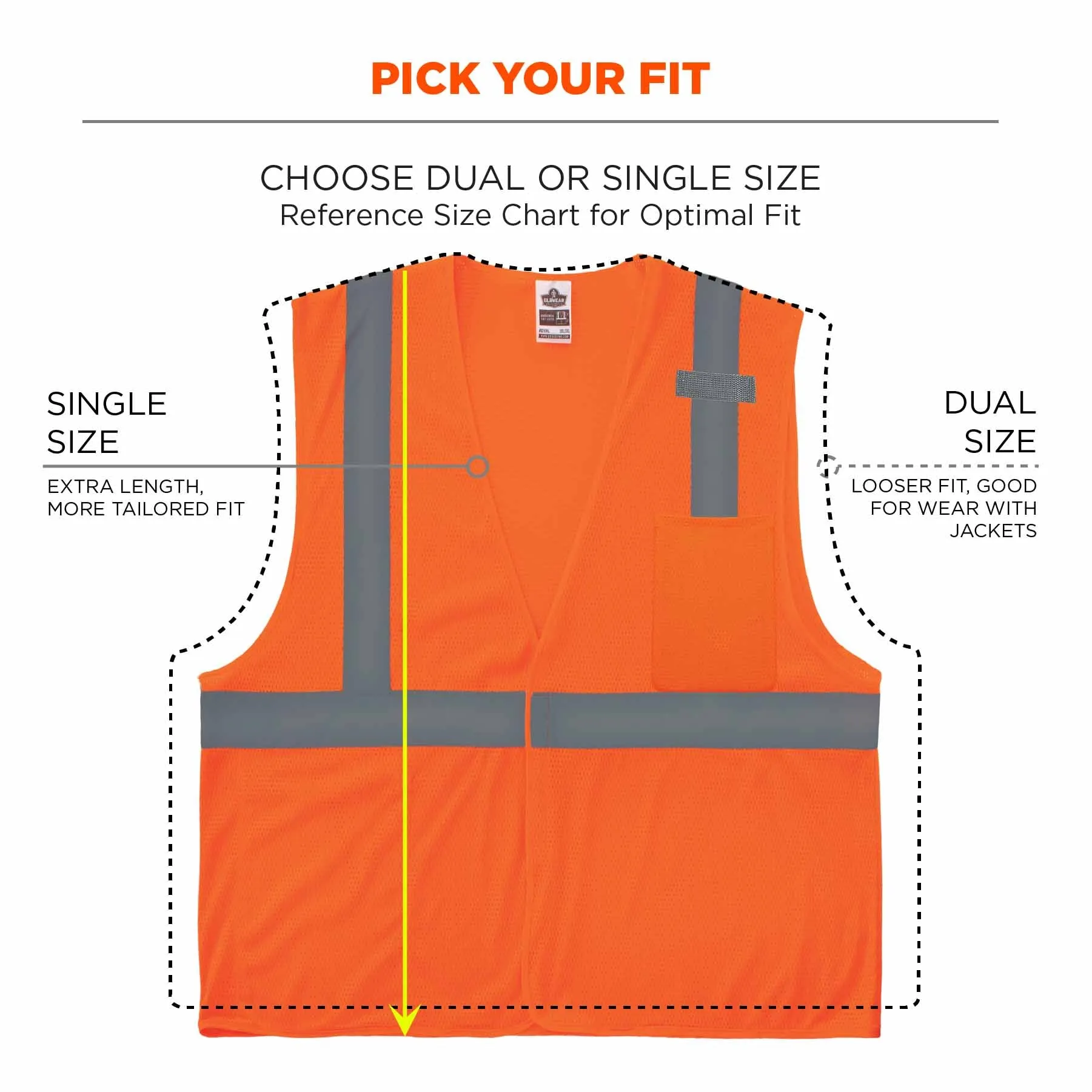 Ergodyne 24536 8210HL-S 2XL Orange Class 2 Economy Mesh Vest - Single Size