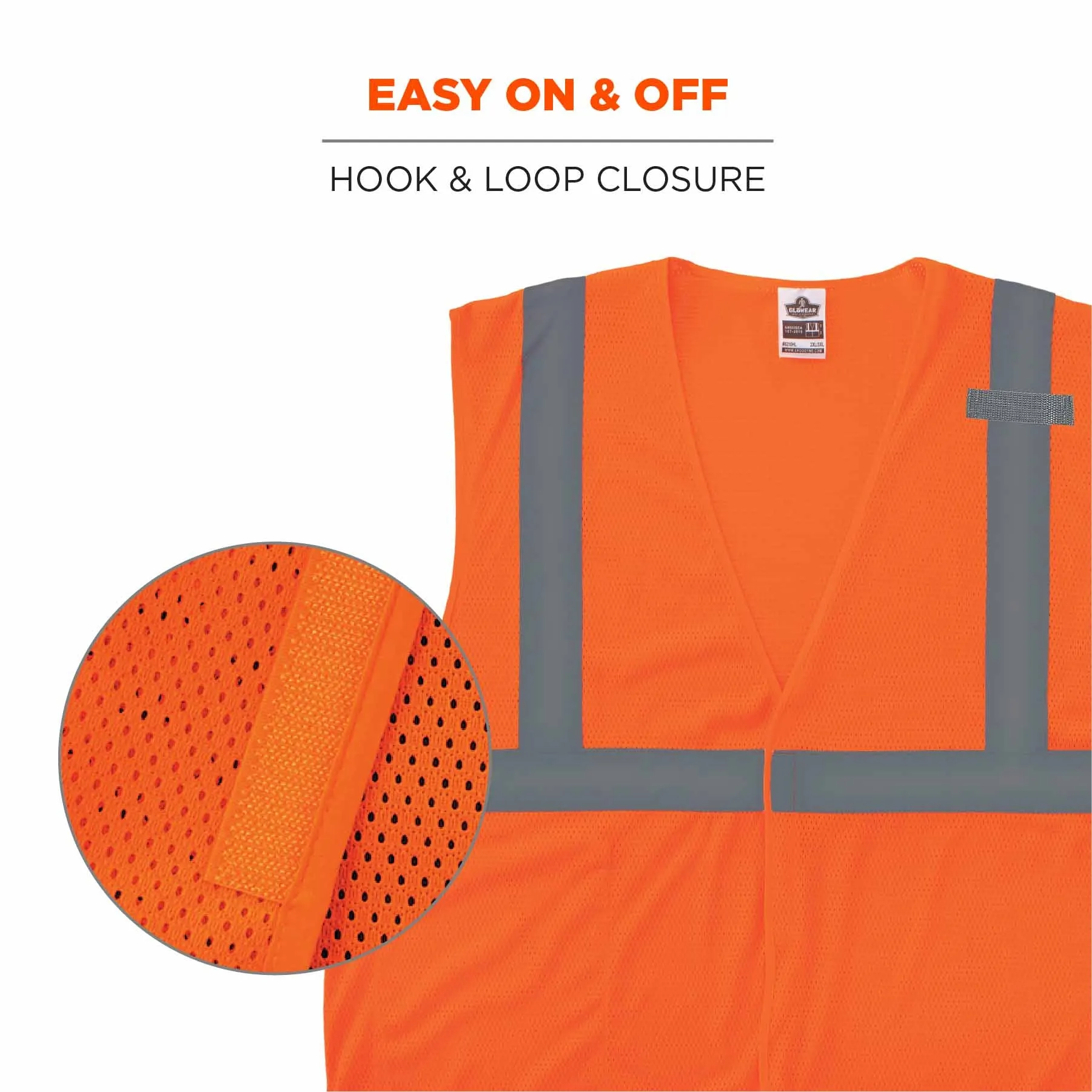 Ergodyne 24536 8210HL-S 2XL Orange Class 2 Economy Mesh Vest - Single Size