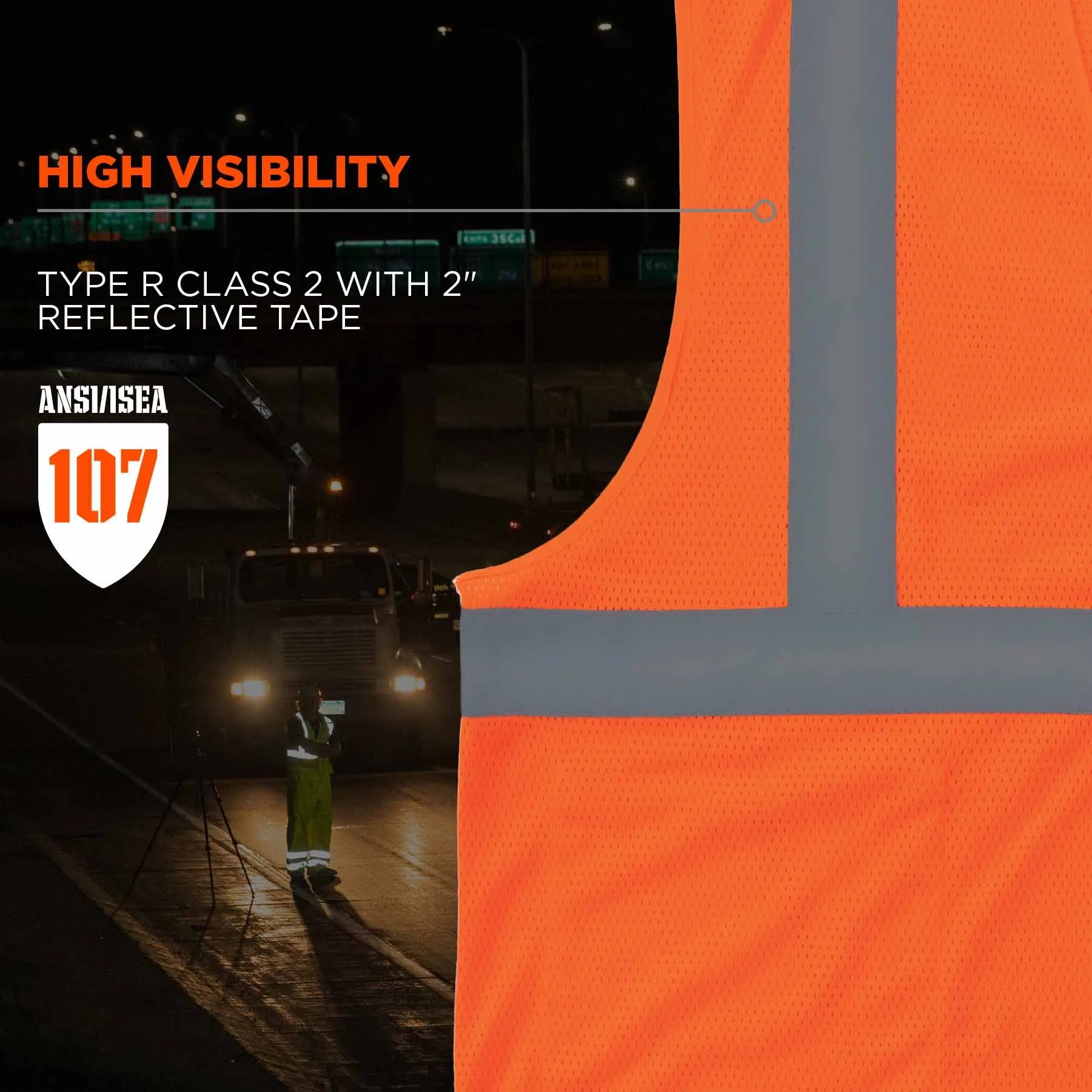 Ergodyne 24536 8210HL-S 2XL Orange Class 2 Economy Mesh Vest - Single Size