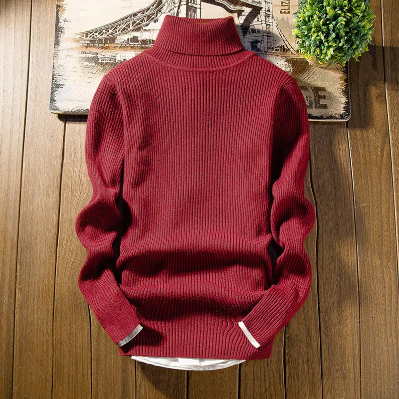 Fashion Solid Color Winter Slim Sweater Men's Sweater