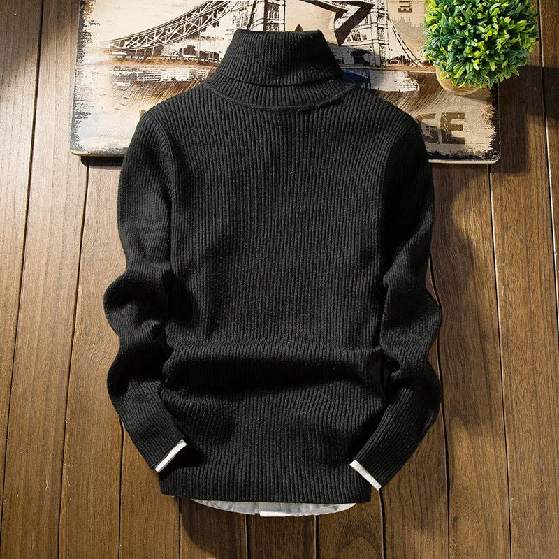 Fashion Solid Color Winter Slim Sweater Men's Sweater