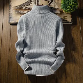 Fashion Solid Color Winter Slim Sweater Men's Sweater