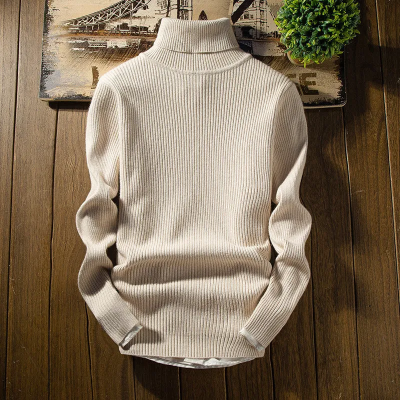 Fashion Solid Color Winter Slim Sweater Men's Sweater