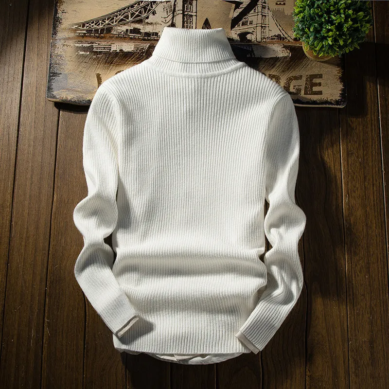 Fashion Solid Color Winter Slim Sweater Men's Sweater