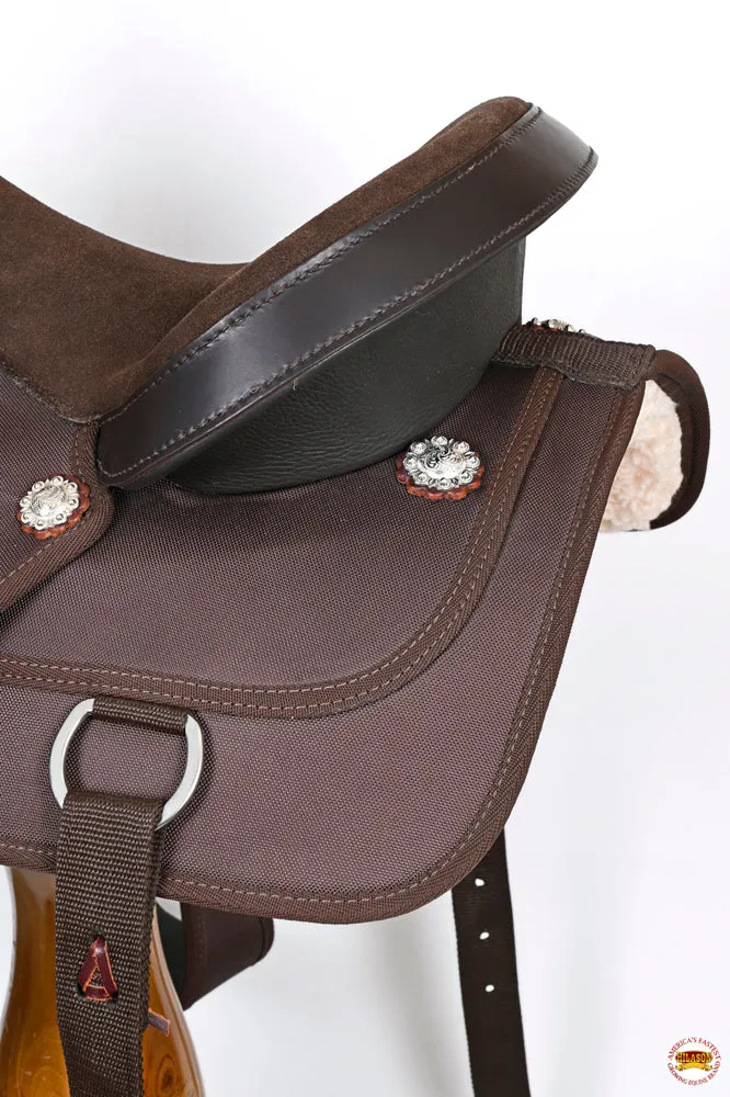 Hilason Flex Tree Western Horse Trail Pleasure American Leather Saddle Brown