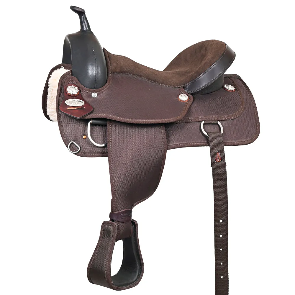 Hilason Flex Tree Western Horse Trail Pleasure American Leather Saddle Brown