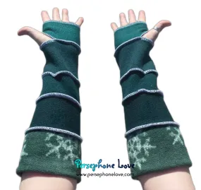 Katwise inspired needle-felted 100% cashmere upcycled sweater arm warmers -1525