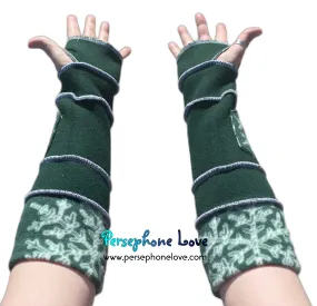 Katwise inspired needle-felted 100% cashmere upcycled sweater arm warmers -1526