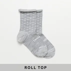 Lamington Women's Merino Crew Socks Roll Top  - Powder