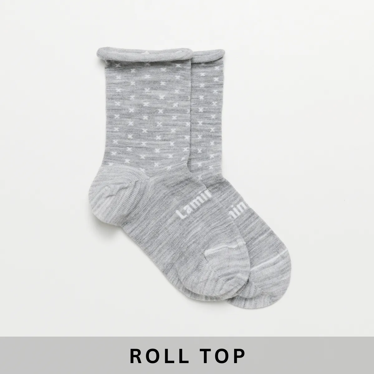 Lamington Women's Merino Crew Socks Roll Top  - Powder
