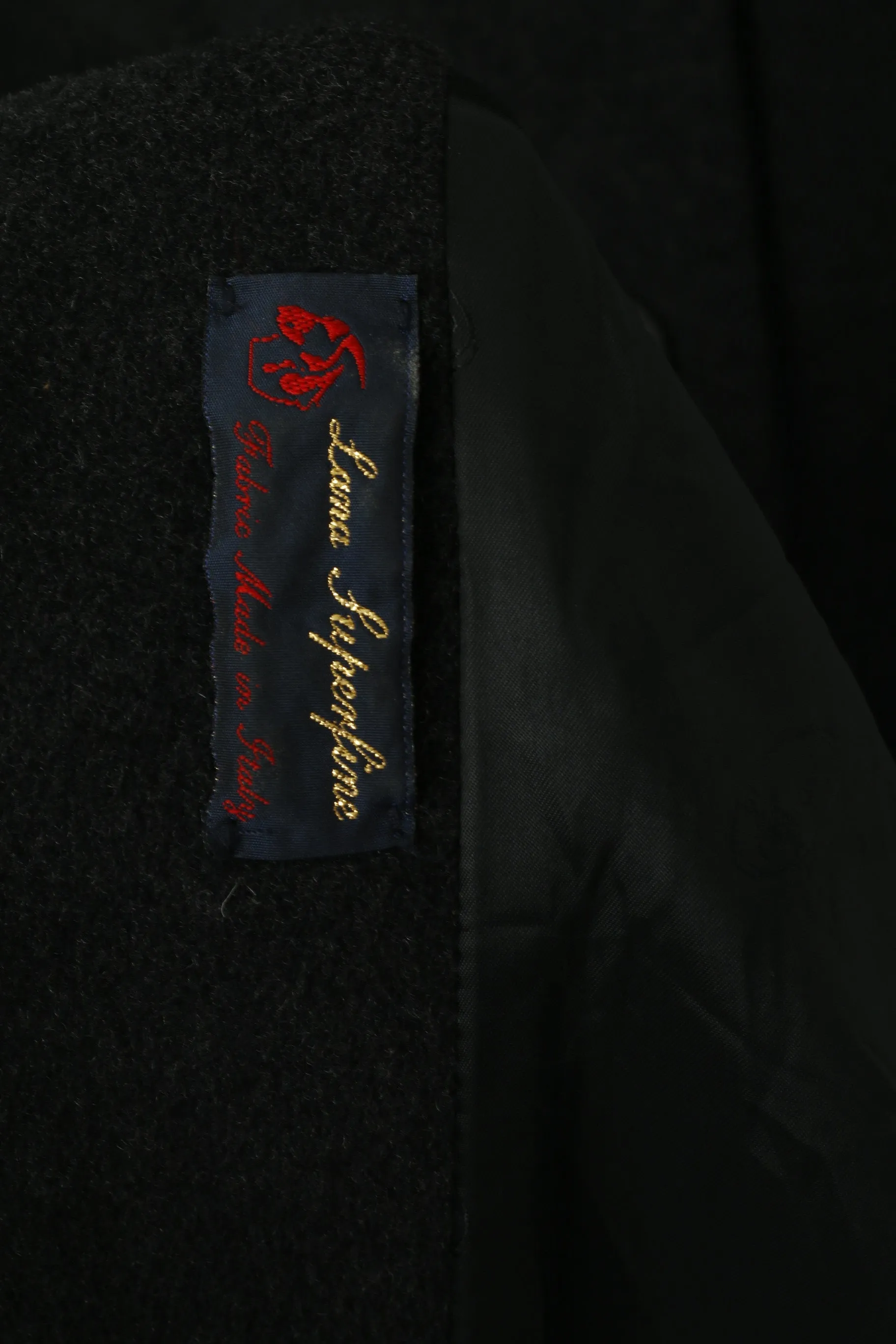 Lana Superfine Women 44 M Coat Charcoal Wool Made in Italy Soft Belted Single Breasted