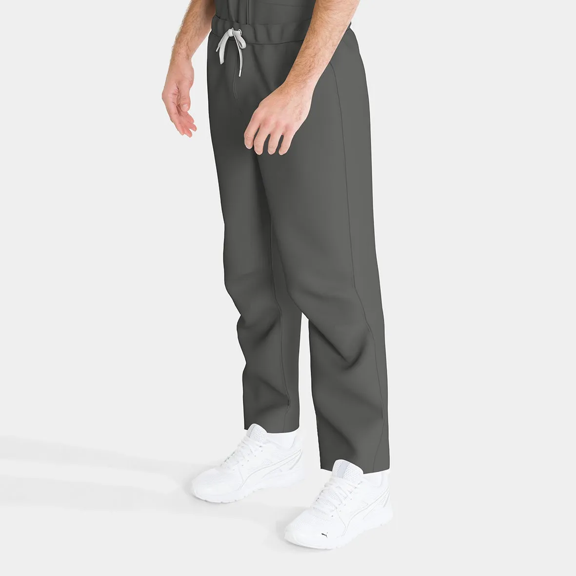 <b>PRE ORDER</b> | Men's Comfort Pants with Contrast Draw String - Grey/White