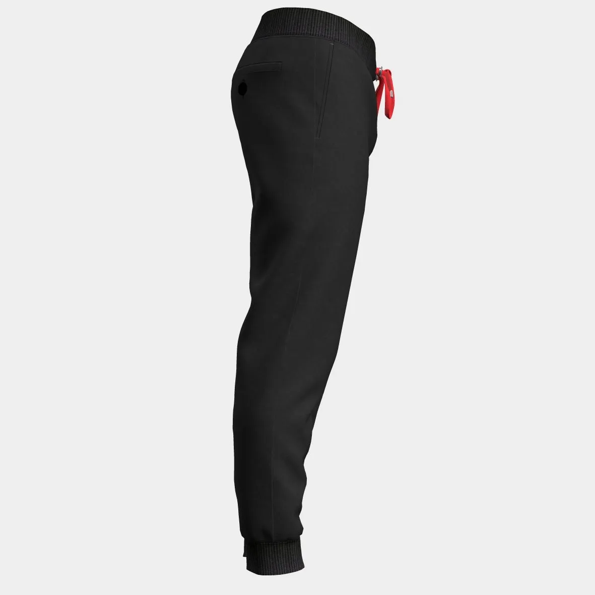 <b>PRE ORDER</b> | Men's Contrast Draw String Jogger with Rib - Black/Red