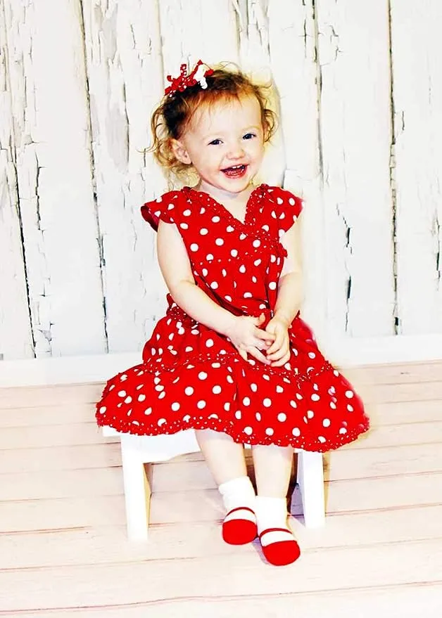 MARY JANE CLASSICS shoe-design socks. With anti-slip soles. 6 pairs. 0-12 months