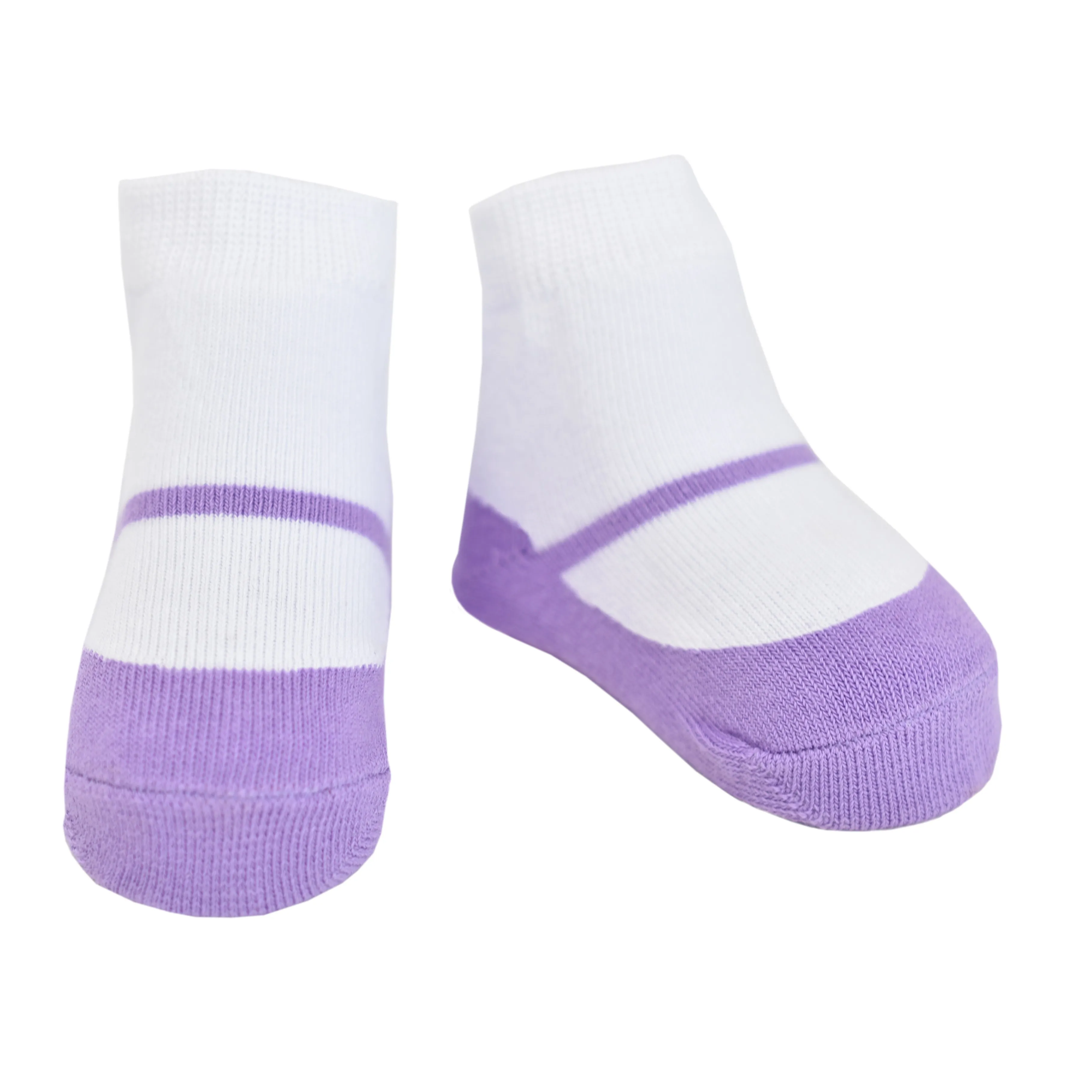 MARY JANE CLASSICS shoe-design socks. With anti-slip soles. 6 pairs. 0-12 months