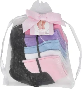 MARY JANE CLASSICS - shoe-design socks. With anti-slip soles. 6 pairs. 12-24 months