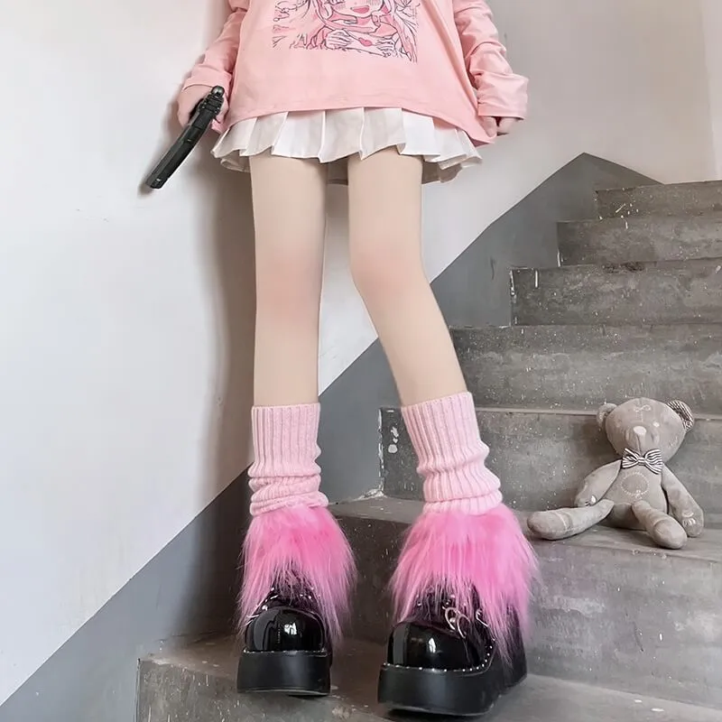 Pink candy stars y2k leg warmers