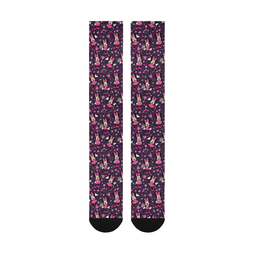 Pink Minnie Over-The-Calf Socks