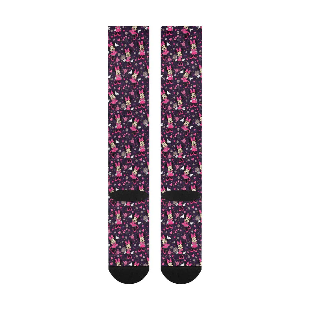 Pink Minnie Over-The-Calf Socks