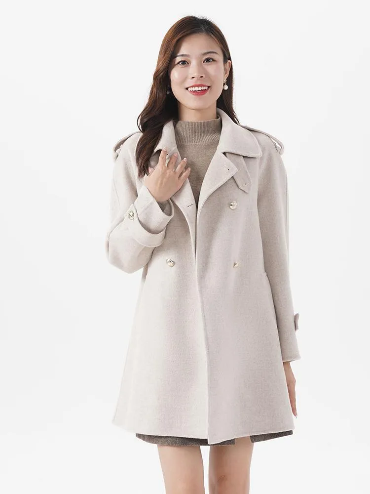 Plaid Double Woolen Wool Coat