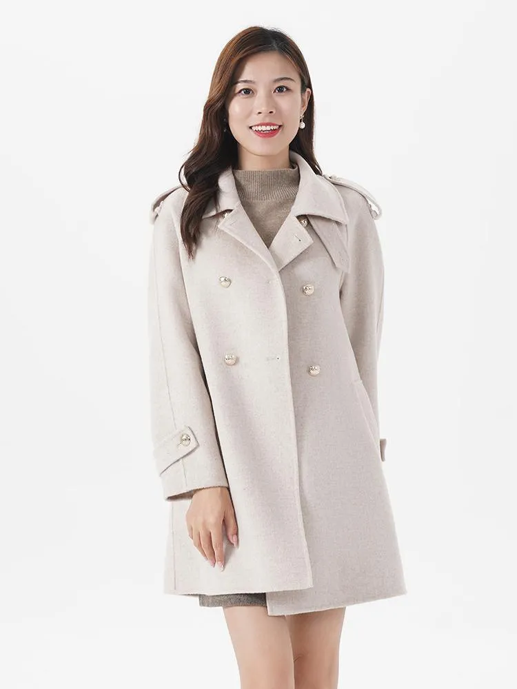 Plaid Double Woolen Wool Coat