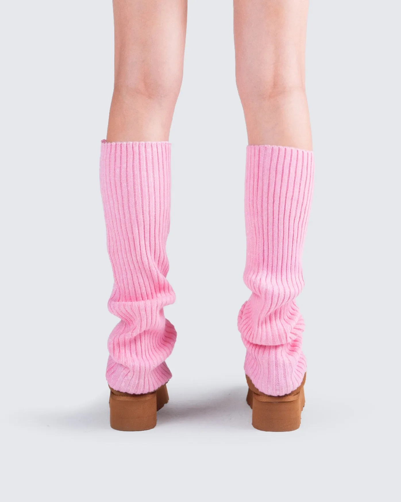 Pollie Pink Ribbed Leg Warmer