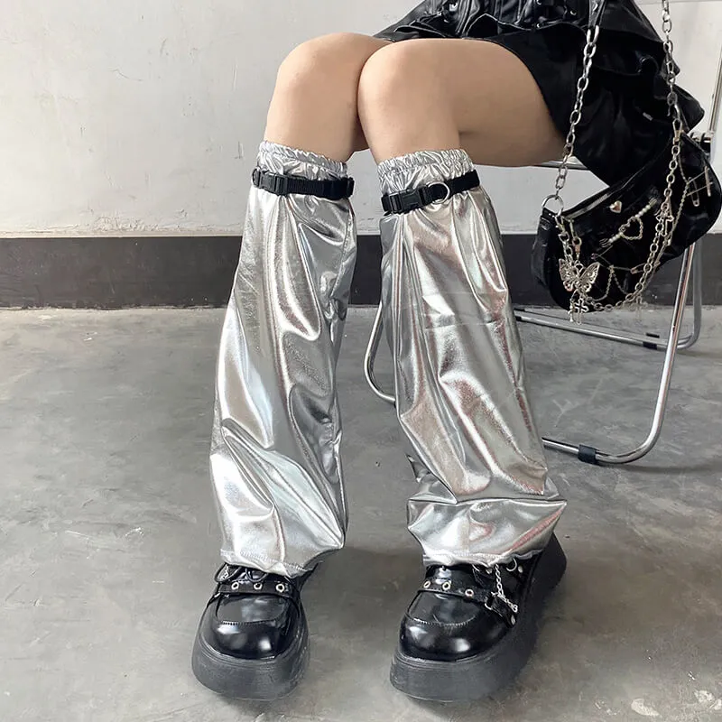 Silver Y2k leg warmers   leg bands