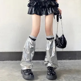 Silver Y2k leg warmers   leg bands