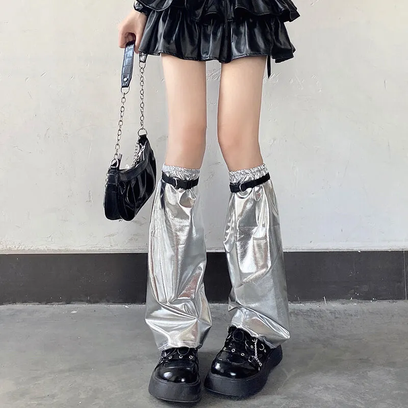 Silver Y2k leg warmers   leg bands