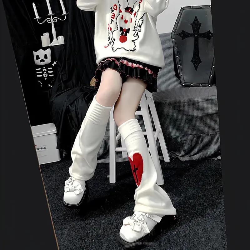Skeleton punk leg warmers