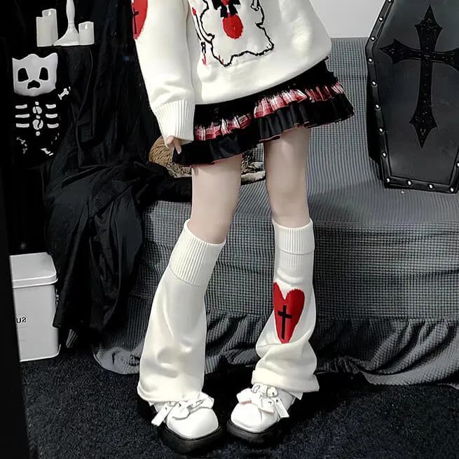 Skeleton punk leg warmers