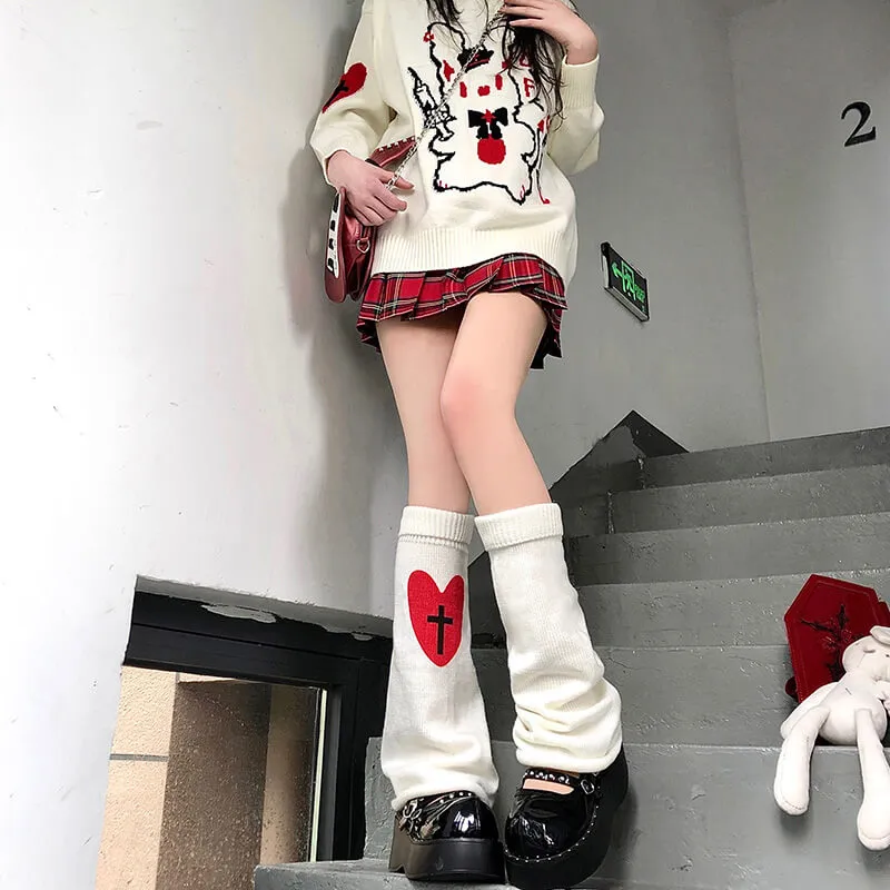 Skeleton punk leg warmers
