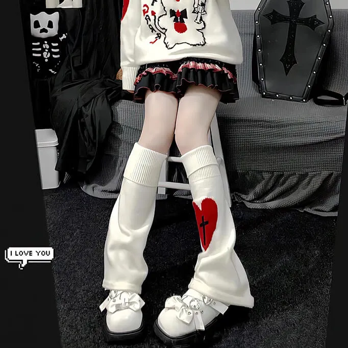 Skeleton punk leg warmers