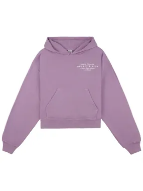 Sporty & Rich Health Initiative Crop Hoodie in Soft Lavender 339