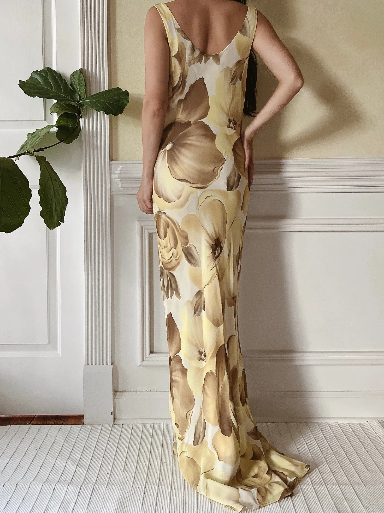 Vintage Floral Chiffon Rayon Slip Dress - S/M