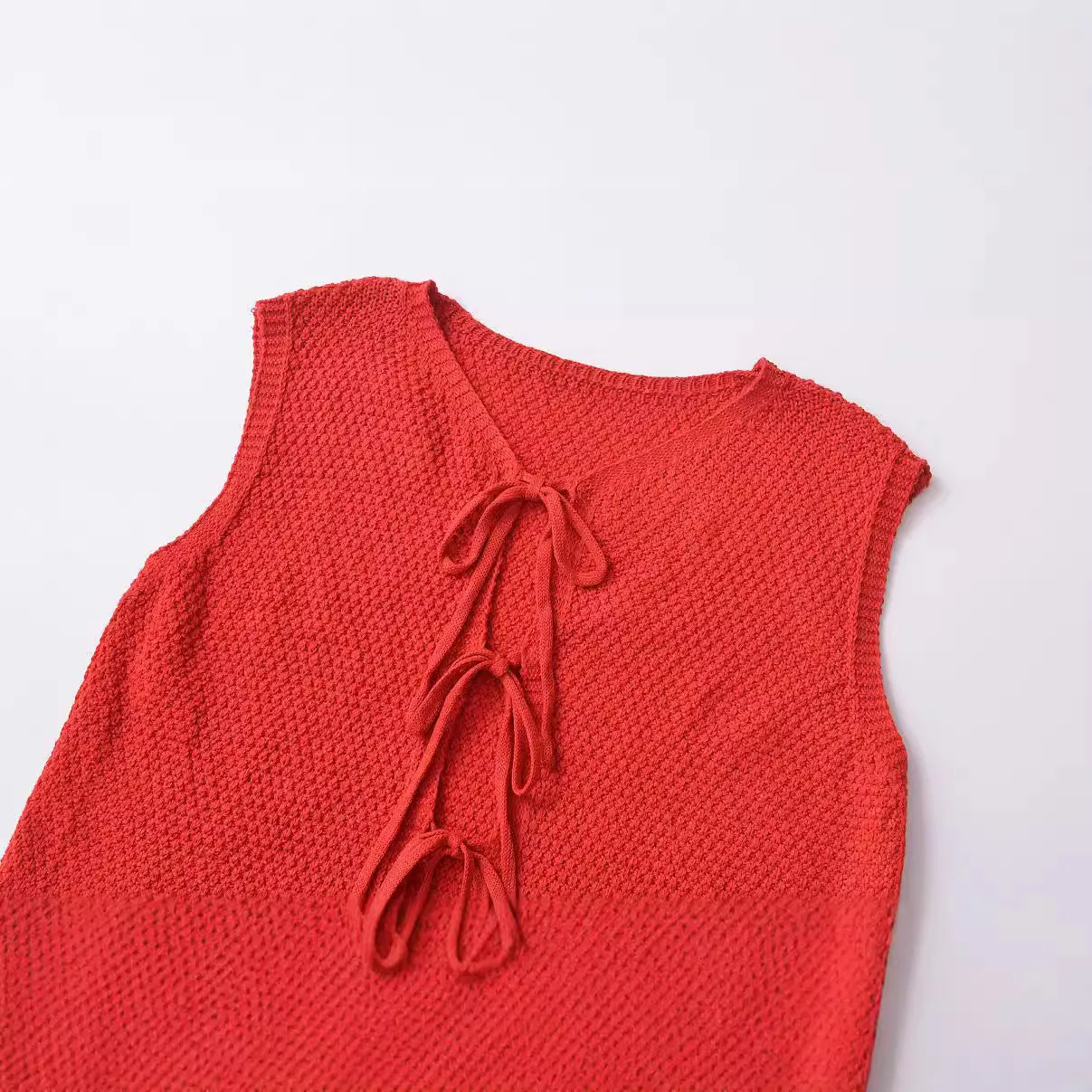 Wenkouban Winter outfits Christmas outfits Monsoon Bow Small V-neck Sleeveless Knitted Vest