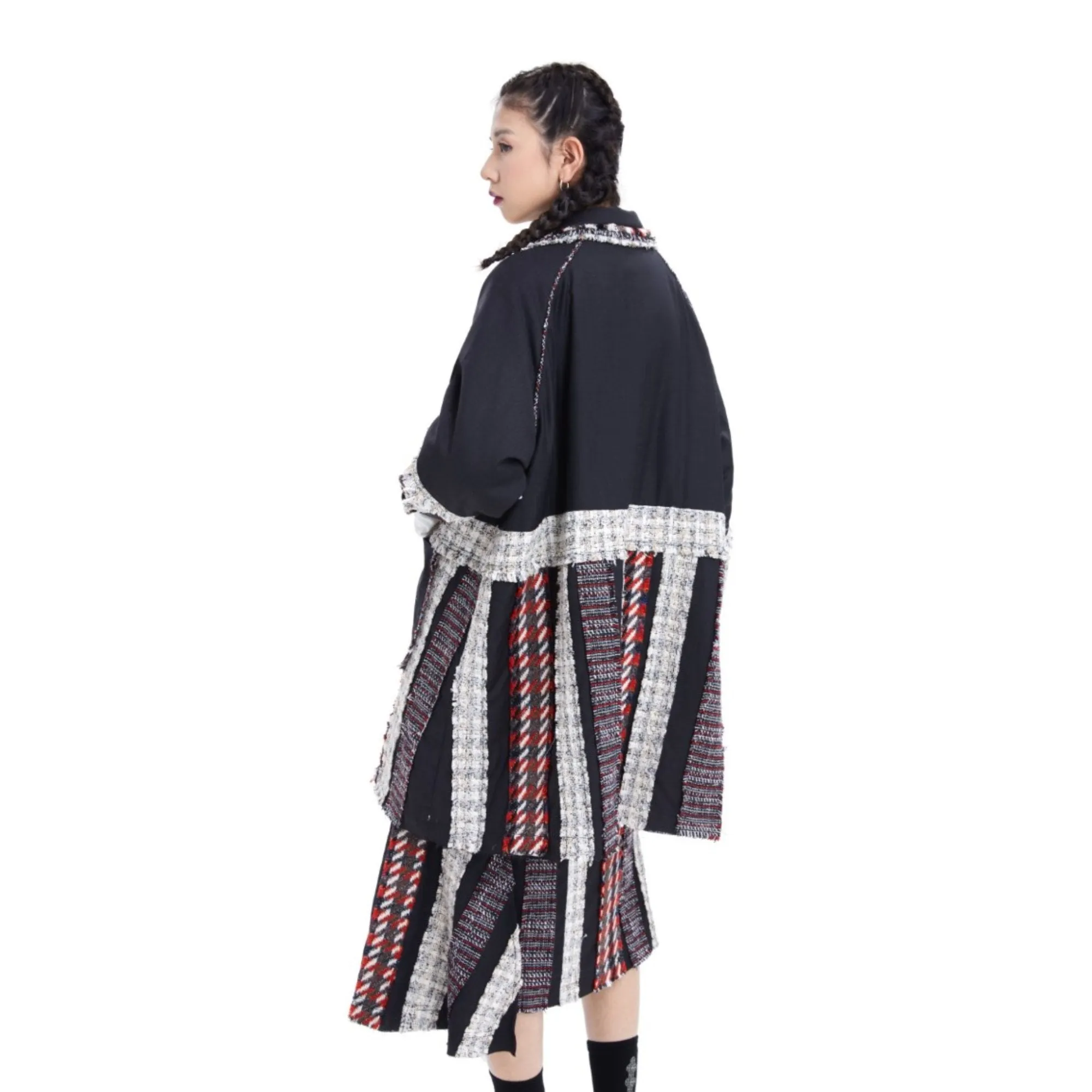 Women Fancy Tweed Coat - Pattern