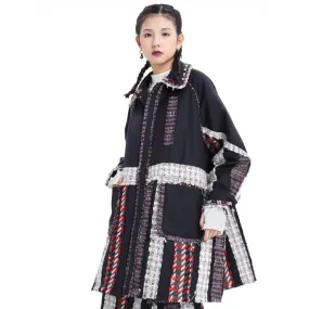 Women Fancy Tweed Coat - Pattern