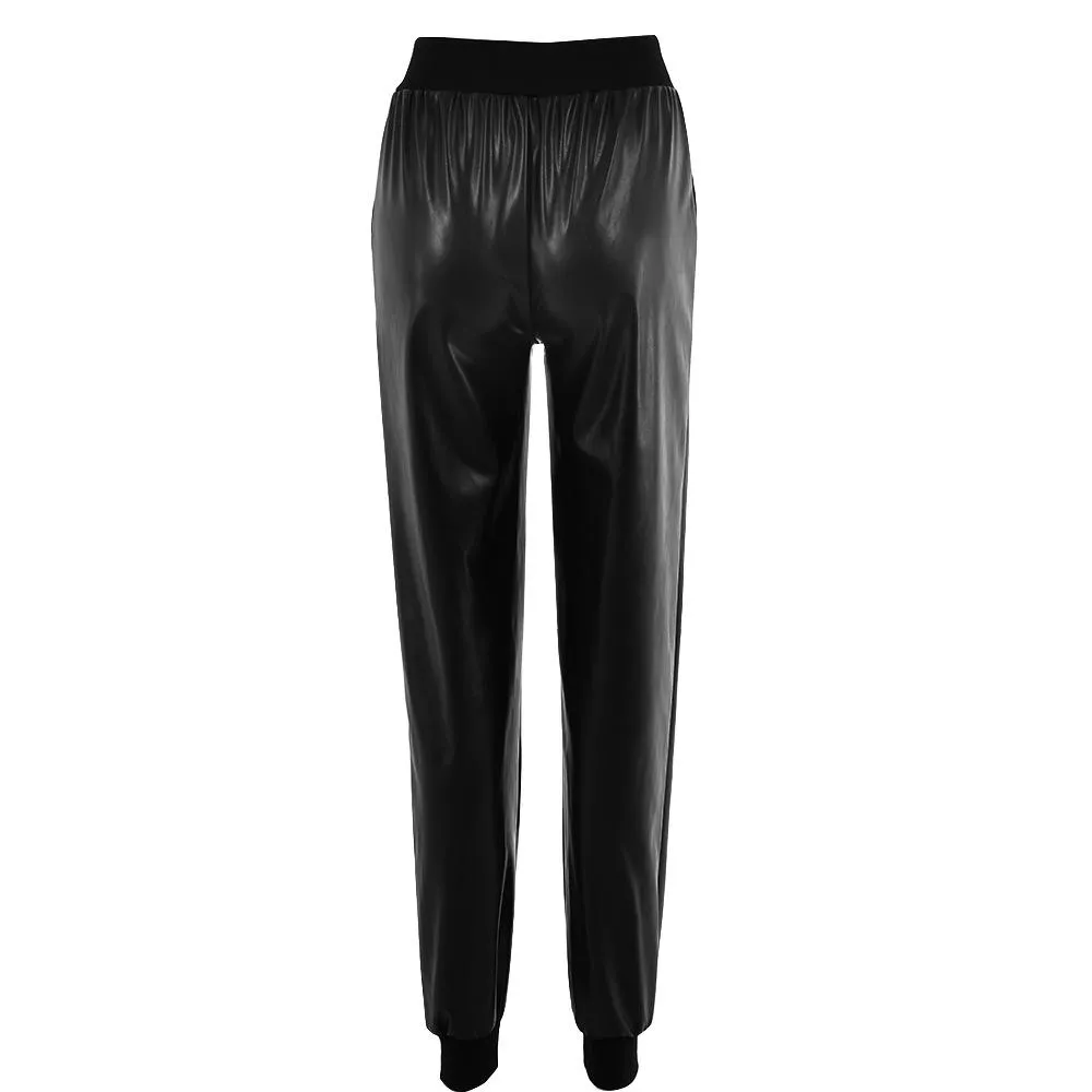 Women Fashion High Waist PU Leather Pants