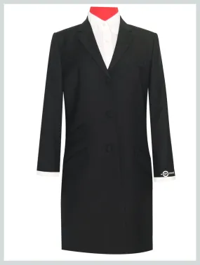 Women's Jacket | Vintage Style Black Color 3 Button Long Jacket