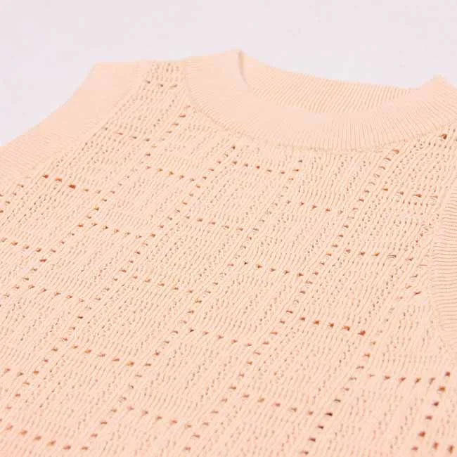 Women's Kniited Crop Top Sleeveless Cropped Sweater Vest