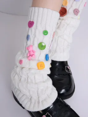 y2k candy buttons leg warmers