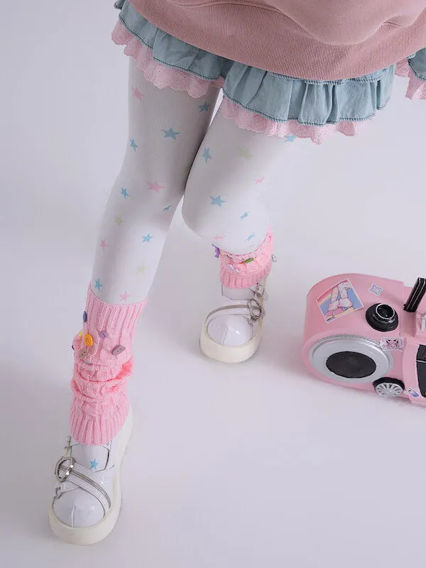 y2k candy buttons leg warmers